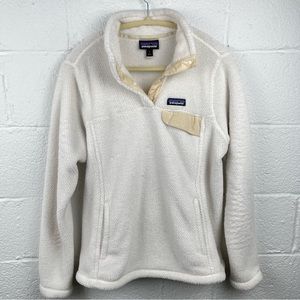 Patagonia White and Cream Fleece Pullover